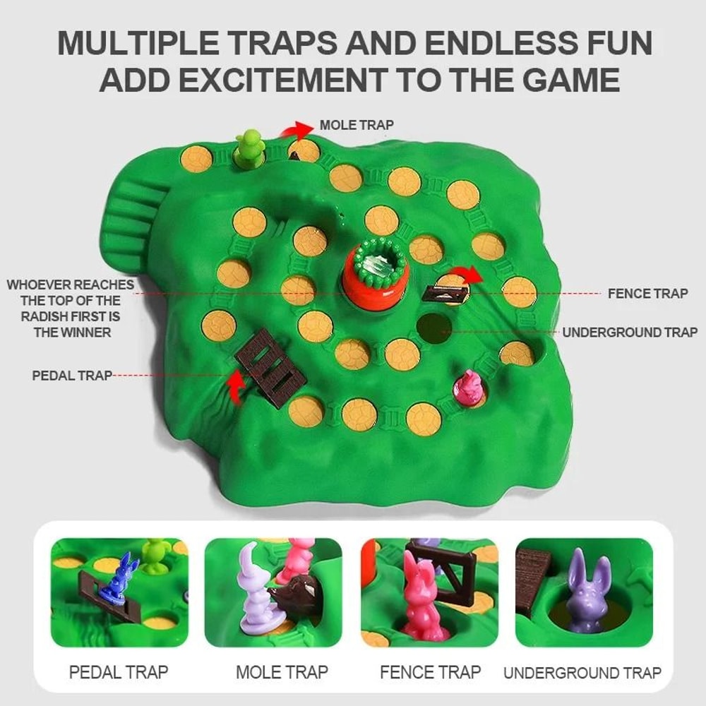 Rabbit And Turtle Board Game Interactive Multiplayer Racing Game For Kids 4