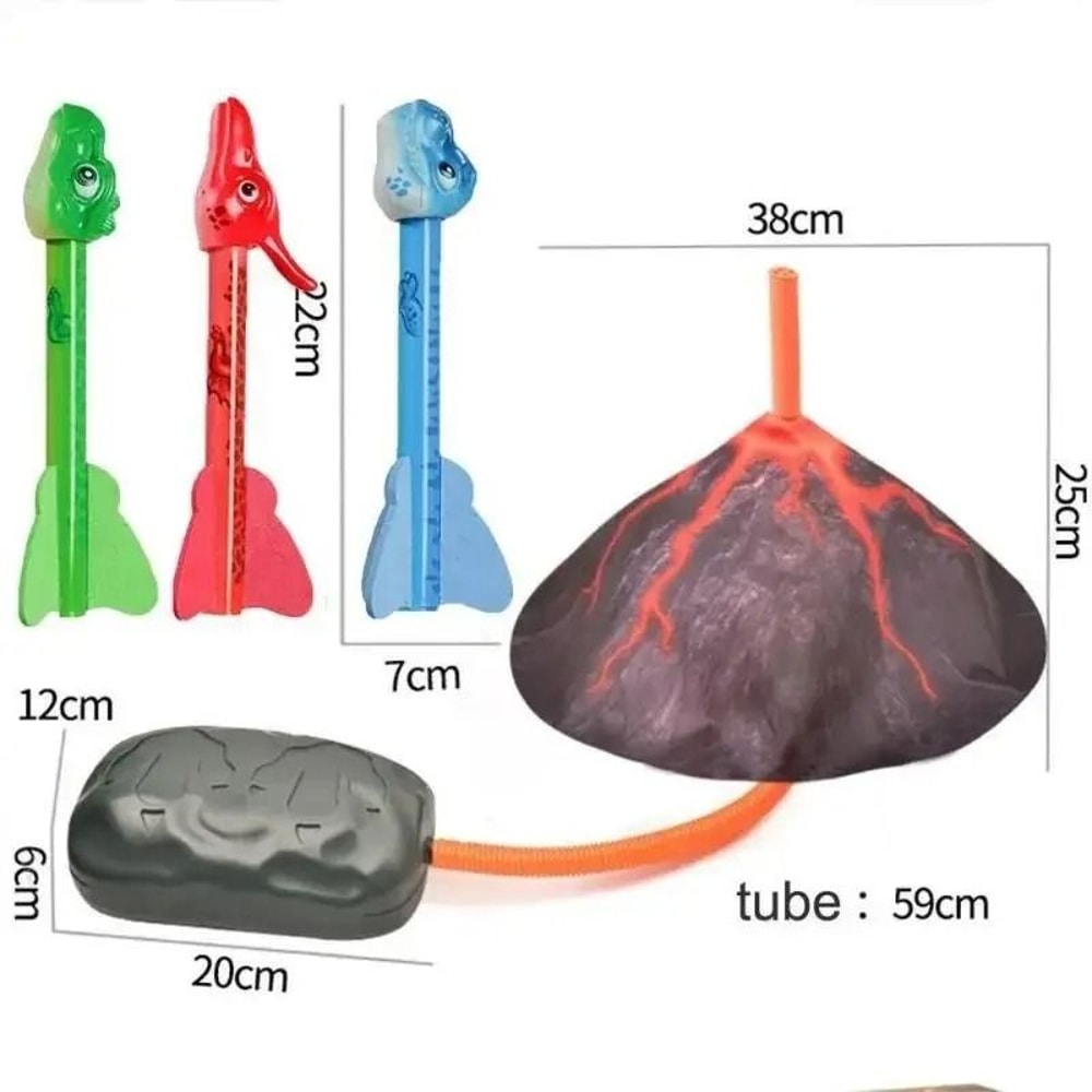 Flying Dinosaur Rocket Launcher Toy Outdoor Kids Game 2