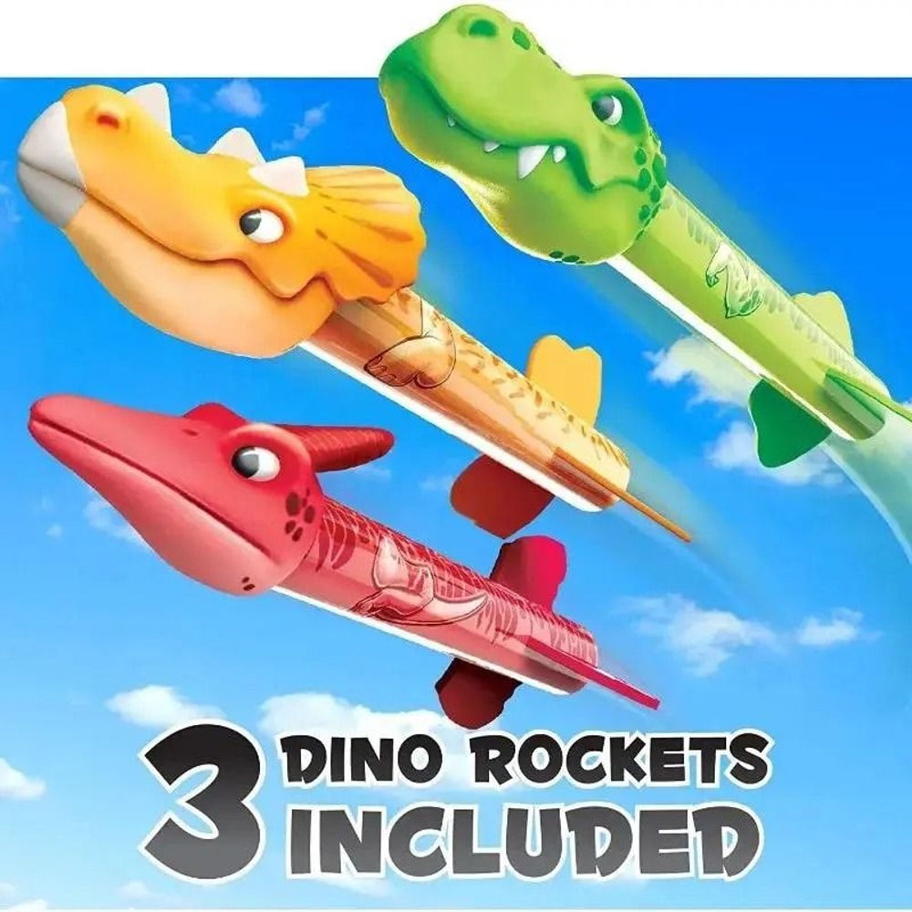 Flying Dinosaur Rocket Launcher Toy Outdoor Kids Game 4