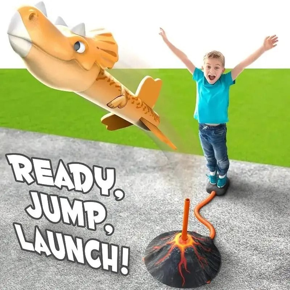Flying Dinosaur Rocket Launcher Toy Outdoor Kids Game 5
