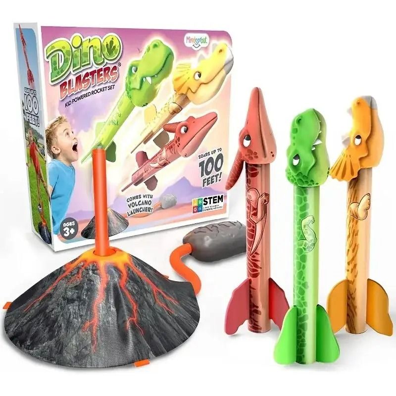 Flying Dinosaur Rocket Launcher Toy Outdoor Kids Game 0