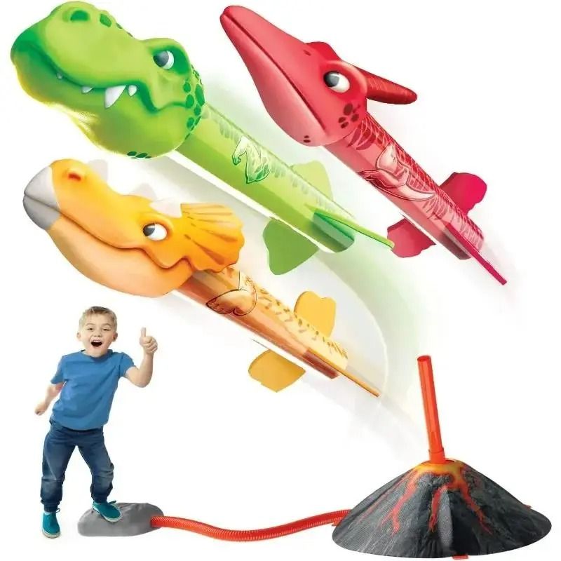 Flying Dinosaur Rocket Launcher Toy Outdoor Kids Game 7
