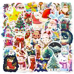 cute christmas and new year cartoon stickers pack 50pcs