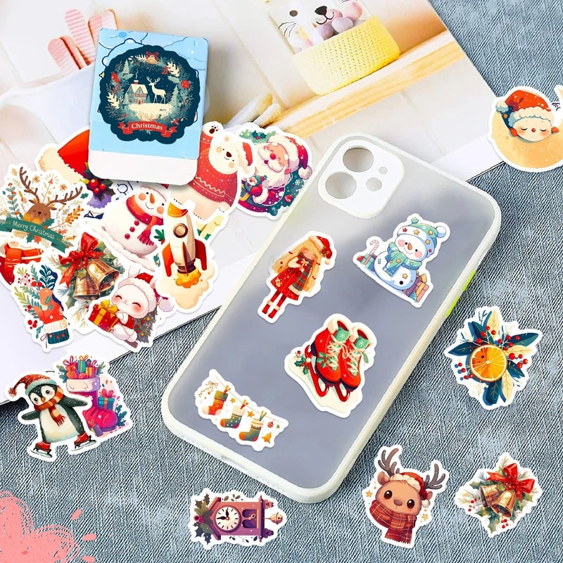 Cute Christmas And New Year Cartoon Stickers Pack 50pcs 1