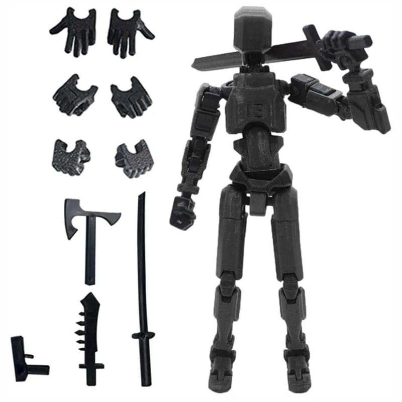 3D Printed Posable Mannequin Action Figure Multi Jointed Robot Model 3