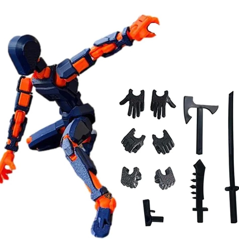 3D Printed Posable Mannequin Action Figure Multi Jointed Robot Model 9