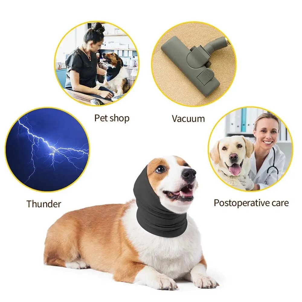 Dog Noise Canceling Scarf Anxiety Relief Ear Cover Grooming Head Wrap 4