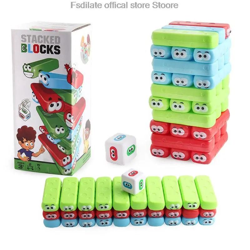 45 Piece Stacked Blocks Game Kids Balance Building Toy Family Party Table Game 4