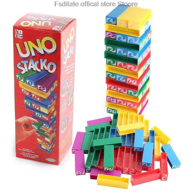 45 Piece Stacked Blocks Game Kids Balance Building Toy Family Party Table Game 5