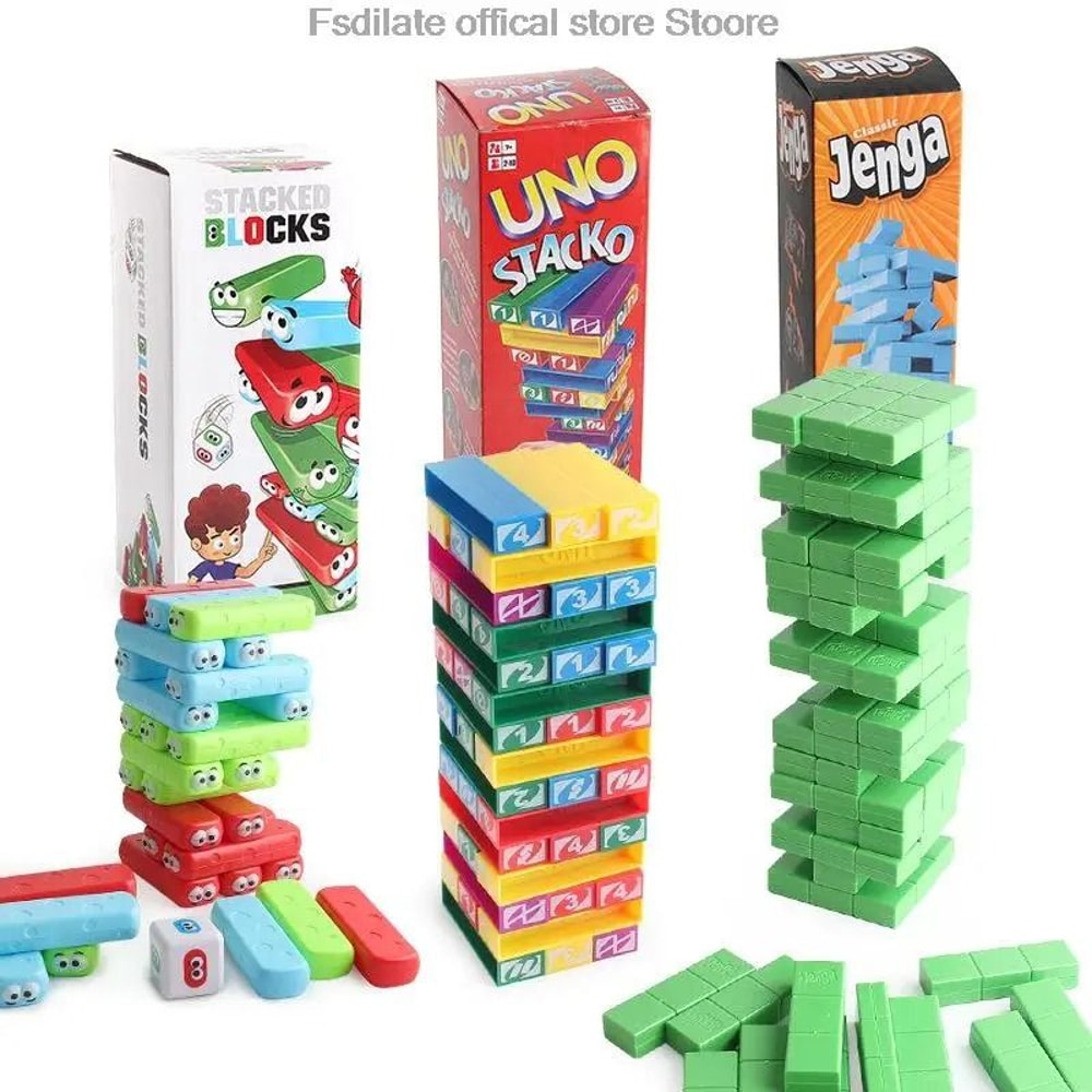 45 Piece Stacked Blocks Game Kids Balance Building Toy Family Party Table Game 6
