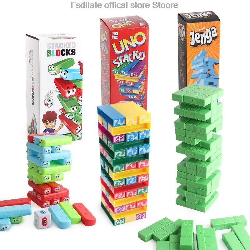 45 Piece Stacked Blocks Game Kids Balance Building Toy Family Party Table Game 6