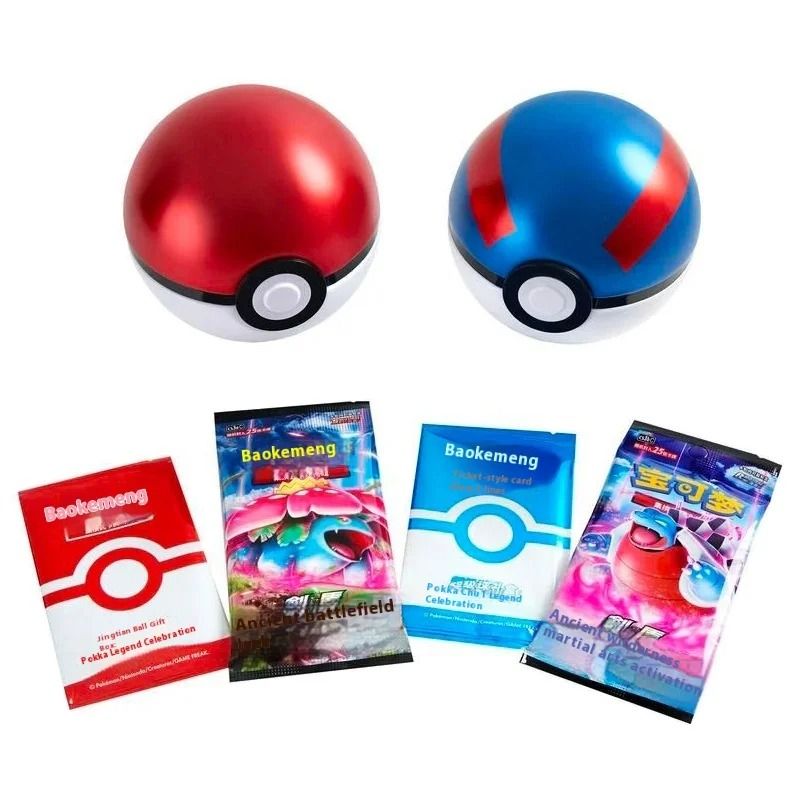 Pokemon Card Gift Box Pokeball Style Premium Trading Card Set 7