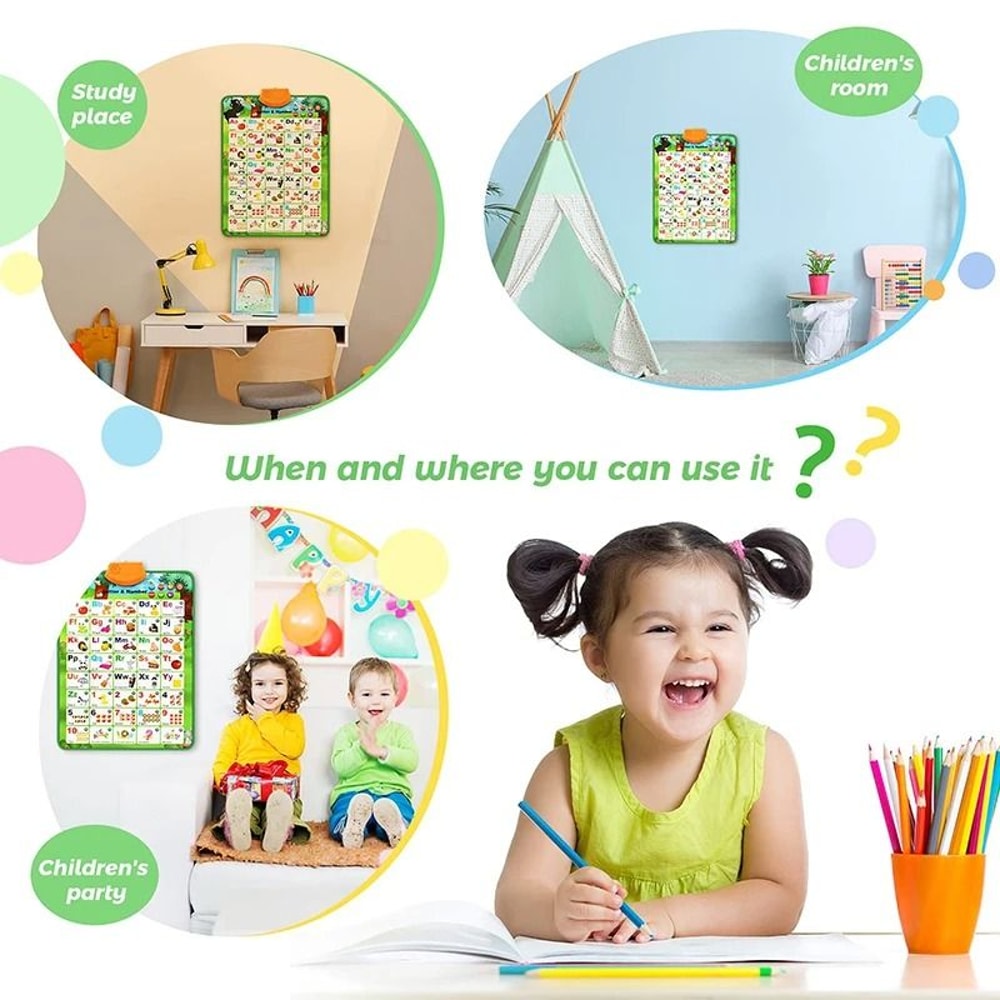 Electronic Alphabet Wall Chart Interactive ABC Learning Poster For Toddlers 22