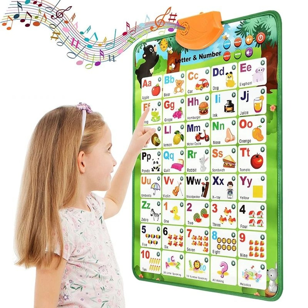 Electronic Alphabet Wall Chart Interactive ABC Learning Poster For Toddlers 24