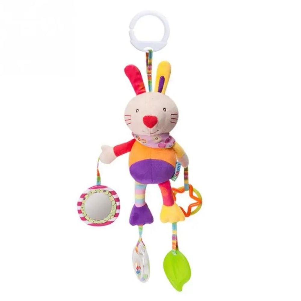 Baby Plush Stroller Toy Hanging Rattle Mobile With Cartoon Animals 4