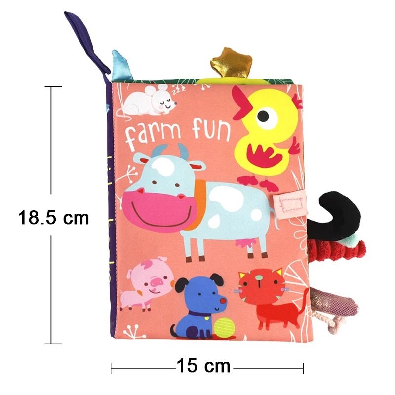 Baby Cloth Book Cartoon Animal Soft Sensory Learning Toy For Infants 1