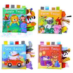 baby cloth book cartoon animal soft sensory learning toy for infants
