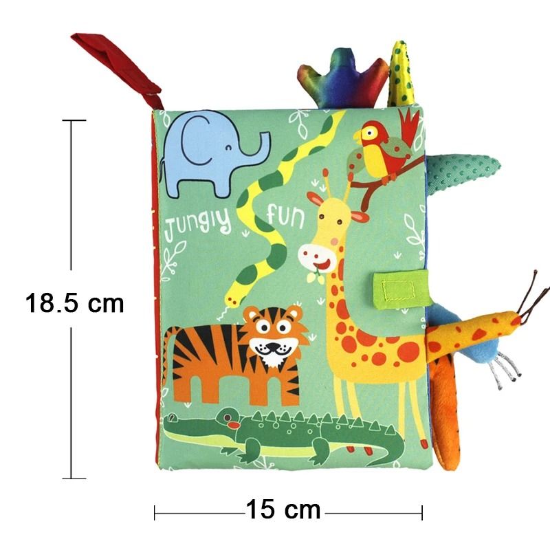 Baby Cloth Book Cartoon Animal Soft Sensory Learning Toy For Infants 6