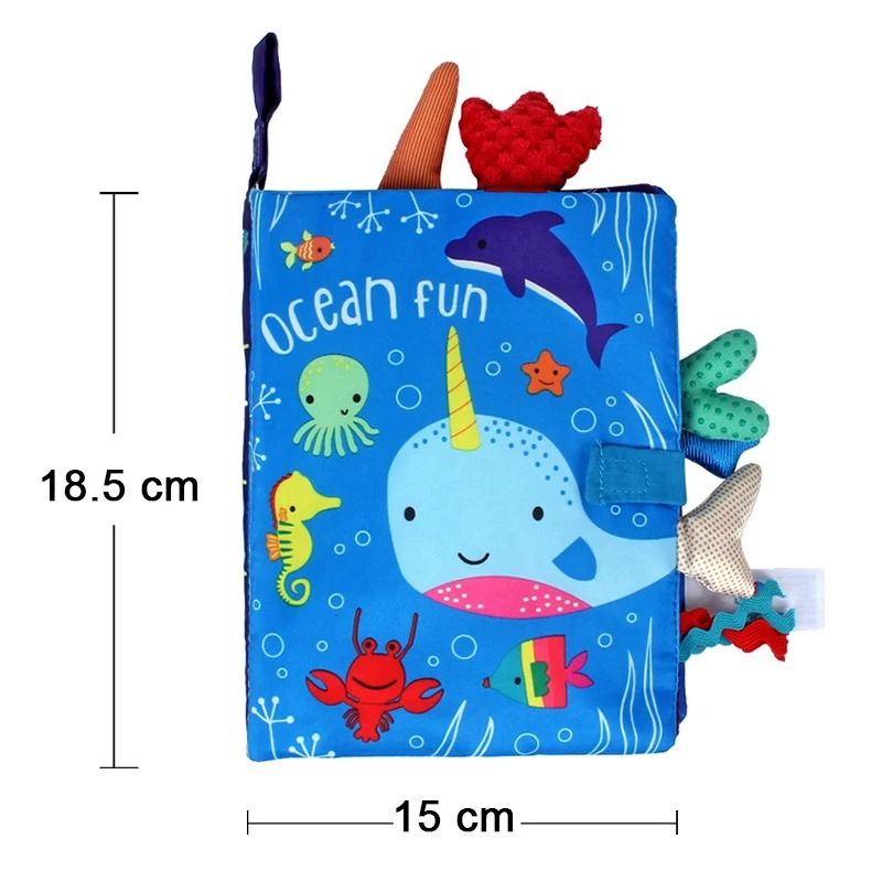 Baby Cloth Book Cartoon Animal Soft Sensory Learning Toy For Infants 8