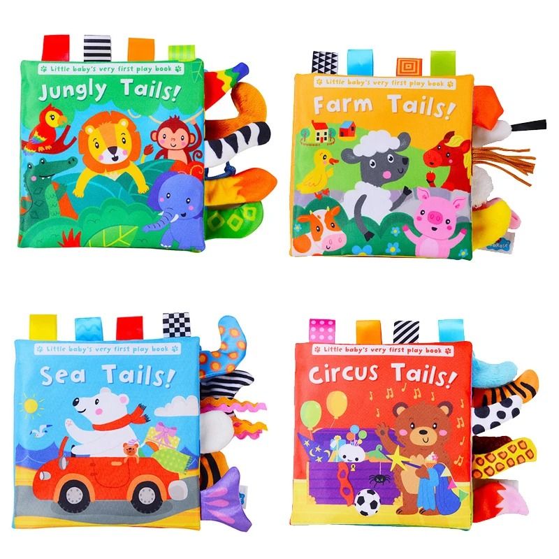 Baby Cloth Book Cartoon Animal Soft Sensory Learning Toy For Infants 17