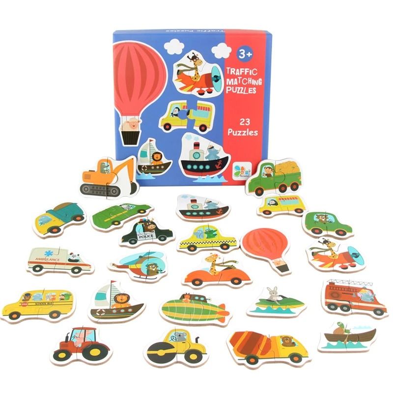 Kids Wooden Jigsaw Puzzle Matching Game Early Learning Educational Toy 0