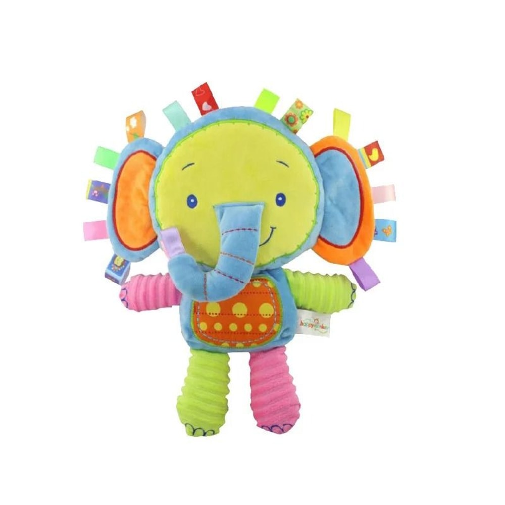 Baby Elephant Lovey Plush Sensory Toy With Rattle And Bell 2