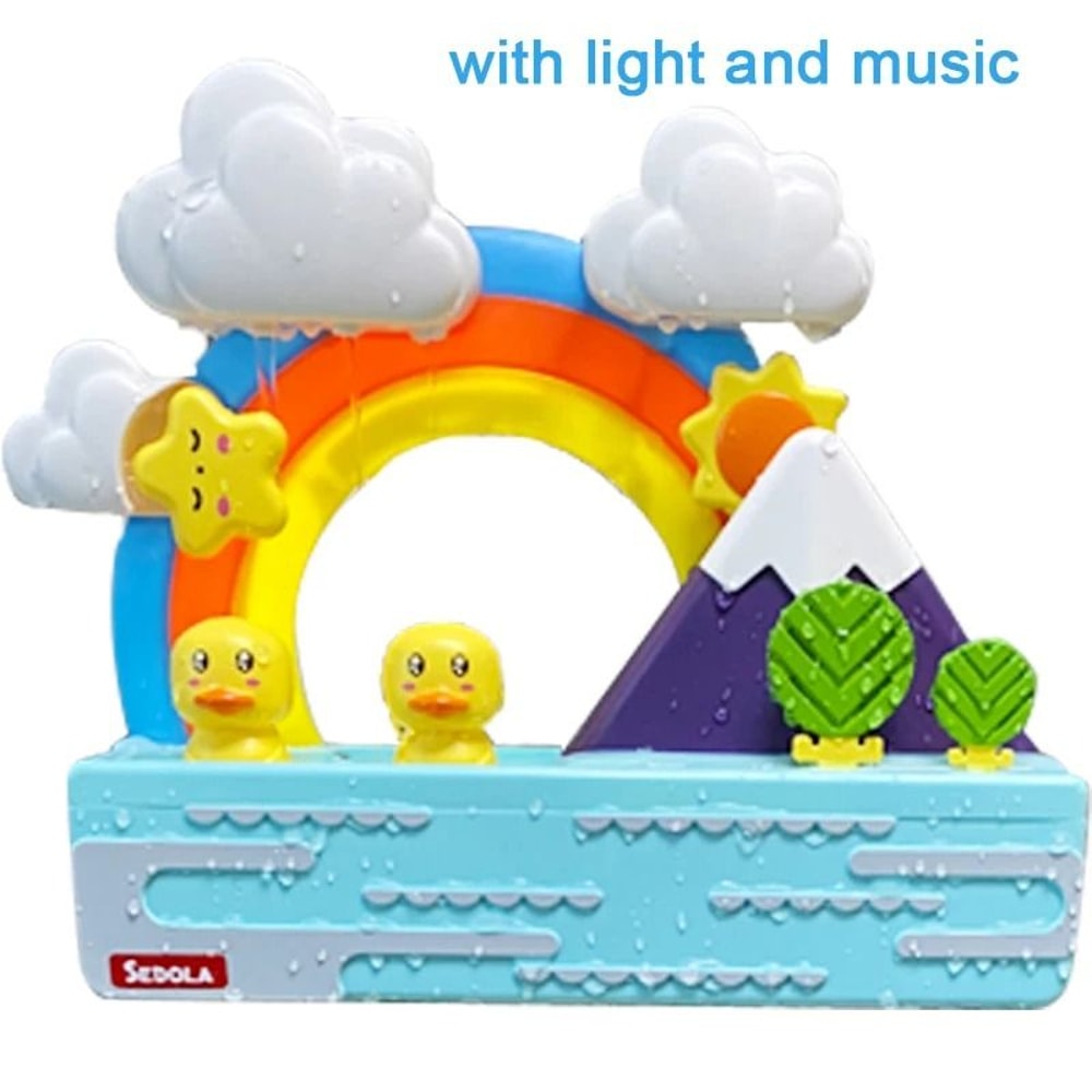 Rainbow Bath Water Slide Toy Duck Track Educational Shower Play Set For Kids 7