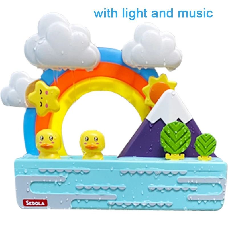 Rainbow Bath Water Slide Toy Duck Track Educational Shower Play Set For Kids 7
