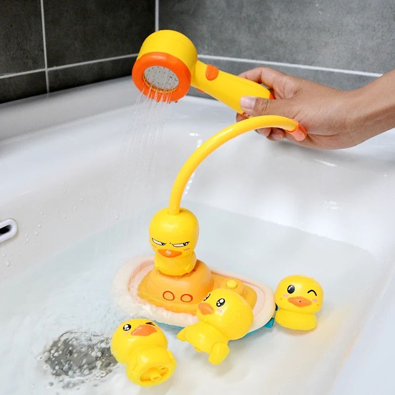 Rainbow Bath Water Slide Toy Duck Track Educational Shower Play Set For Kids 13