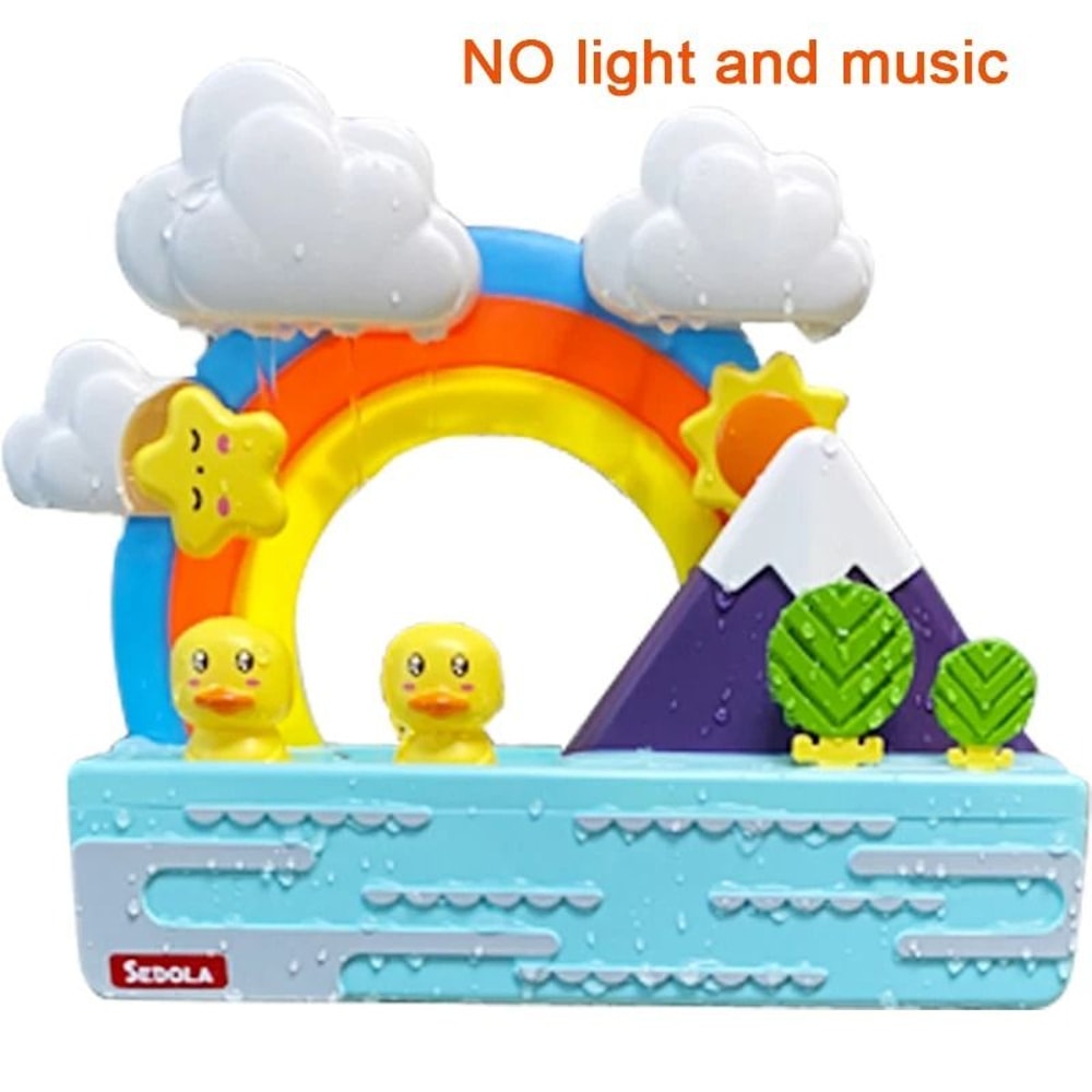 Rainbow Bath Water Slide Toy Duck Track Educational Shower Play Set For Kids 6