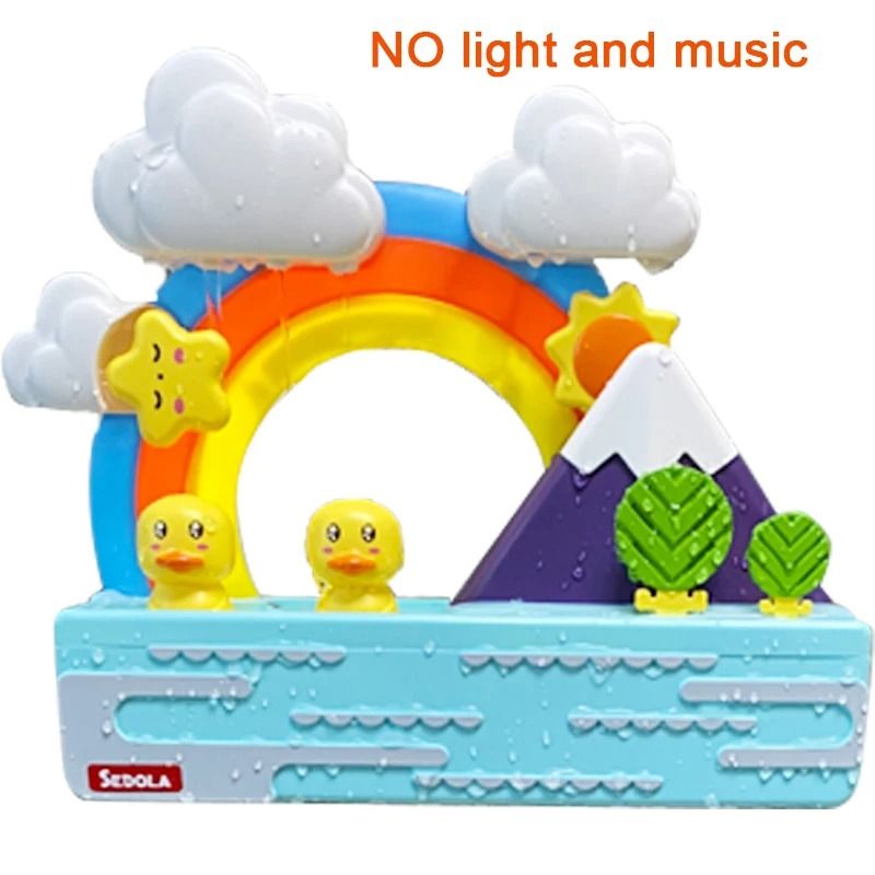 Rainbow Bath Water Slide Toy Duck Track Educational Shower Play Set For Kids 6
