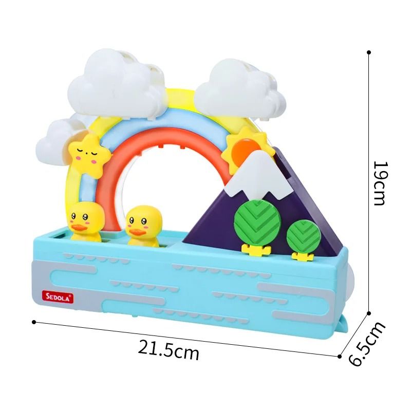 Rainbow Bath Water Slide Toy Duck Track Educational Shower Play Set For Kids 17