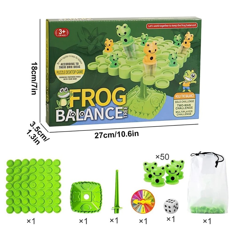 Frog Balance Tree Montessori Board Game Kids Educational Balance Toy 9