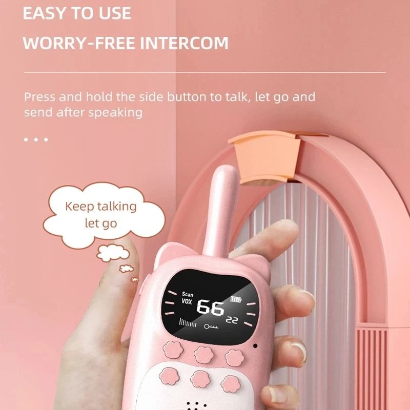 Kids Walkie Talkie Set Rechargeable Handheld Two Way Radio Toys 6