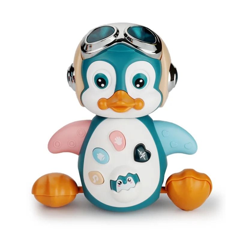 Musical Crawling Penguin Toy Interactive Light Up Moving Baby Toy 0