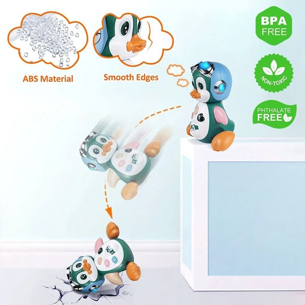 Musical Crawling Penguin Toy Interactive Light Up Moving Baby Toy 2