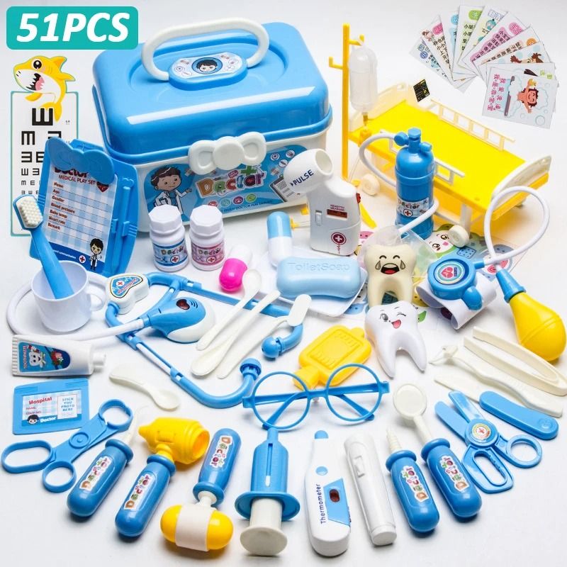 Kids Doctor Play Set Pretend Medical Kit Role Play Toy With Bag 9