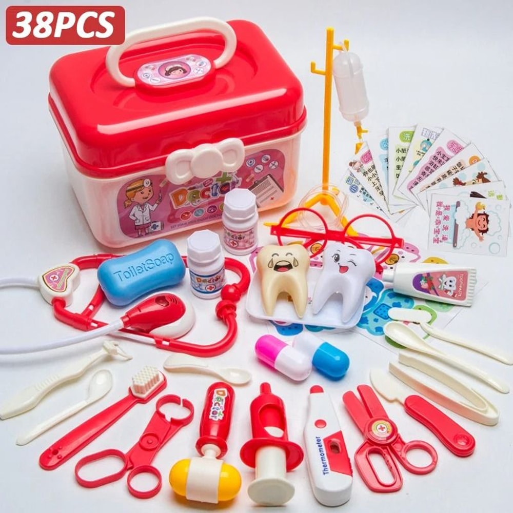 Kids Doctor Play Set Pretend Medical Kit Role Play Toy With Bag 8