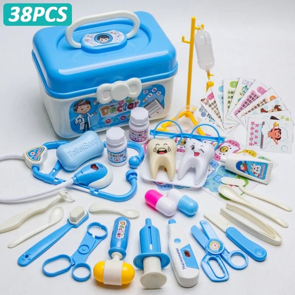 Kids Doctor Play Set Pretend Medical Kit Role Play Toy With Bag 7