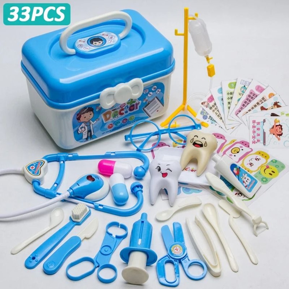 Kids Doctor Play Set Pretend Medical Kit Role Play Toy With Bag 5