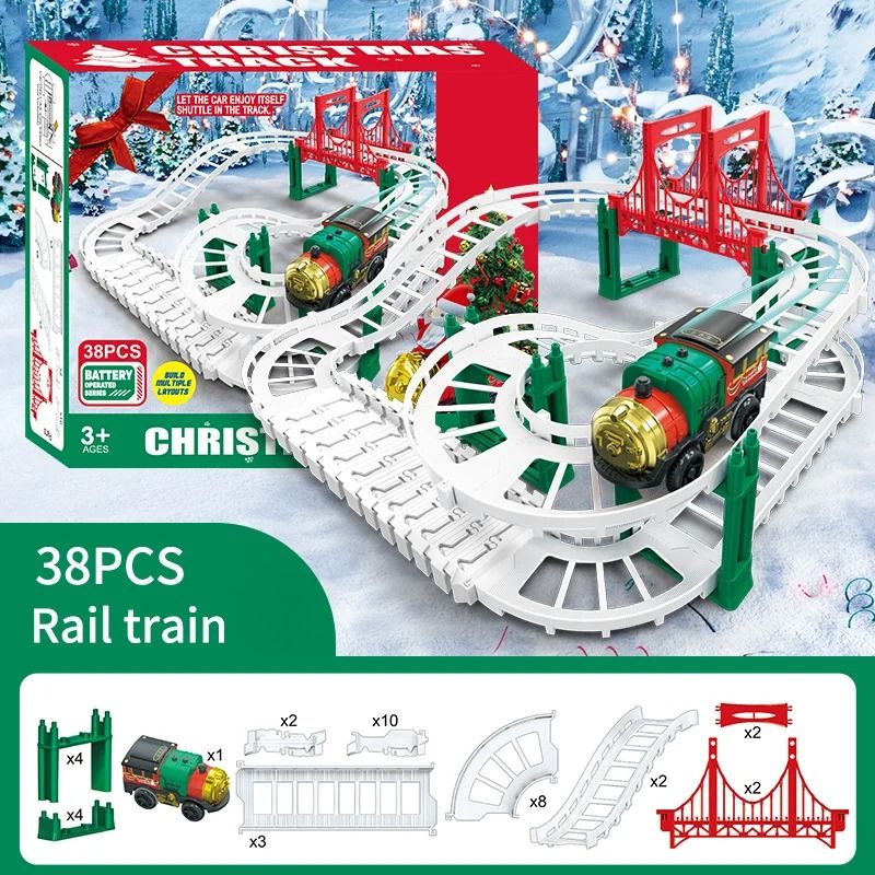 Christmas Electric Track Car Train Toy Kids Educational Racing Track Set 1
