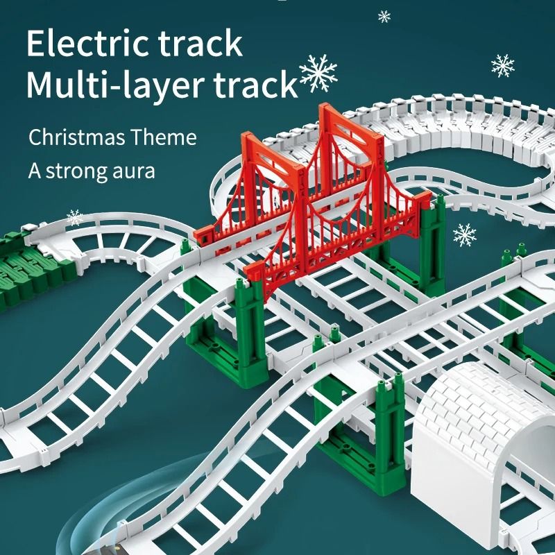 Christmas Electric Track Car Train Toy Kids Educational Racing Track Set 4