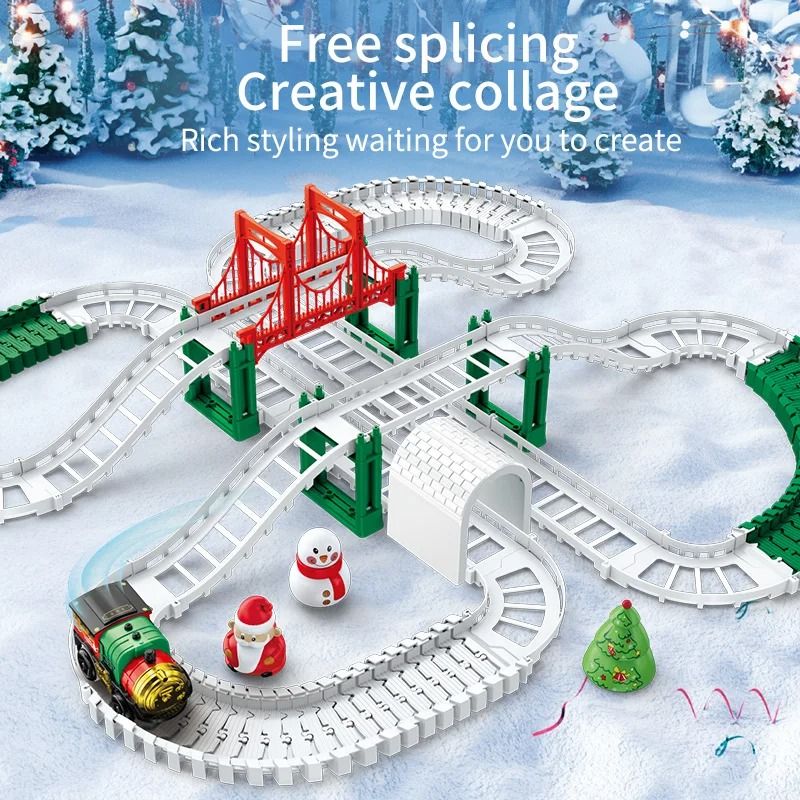 Christmas Electric Track Car Train Toy Kids Educational Racing Track Set 5