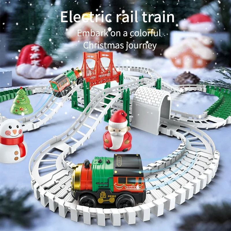 Christmas Electric Track Car Train Toy Kids Educational Racing Track Set 7