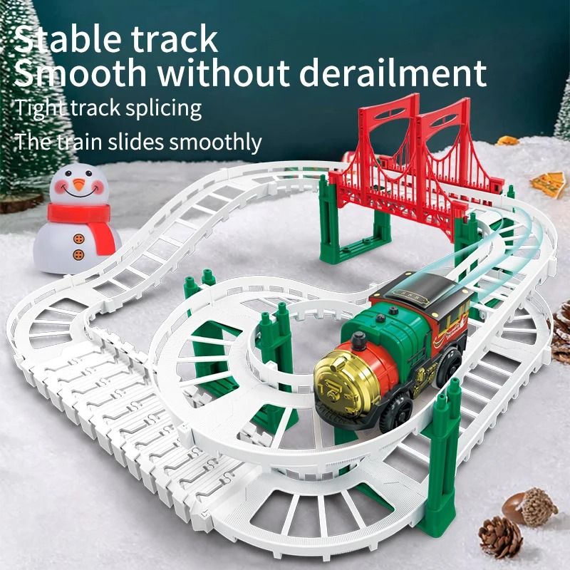 Christmas Electric Track Car Train Toy Kids Educational Racing Track Set 8
