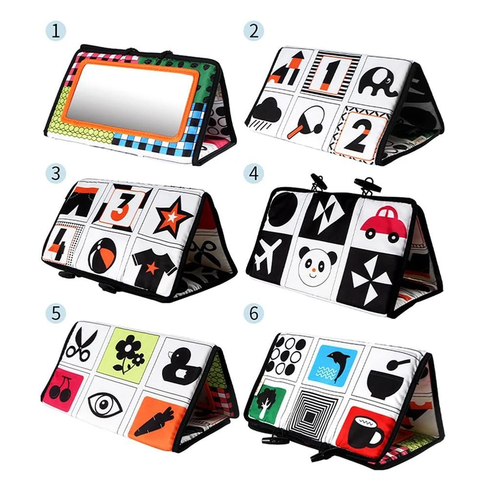 Black And White Newborn Mirror Tummy Time Montessori Sensory Toy 3