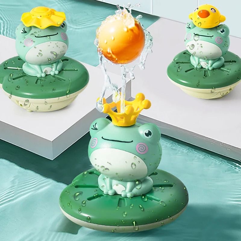 Electric Frog Bath Sprinkler Toy Floating Water Spray Shower Game For Kids 4