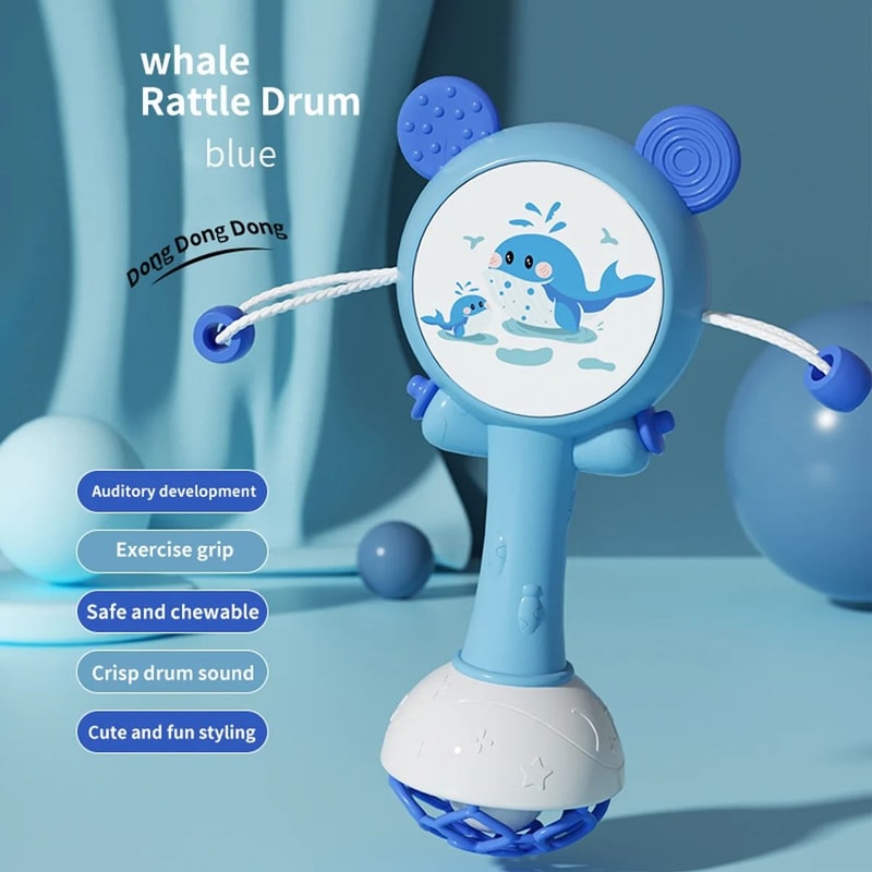 Baby Rattle Teether Toy Hand Bell Mobile Early Learning Sensory Toy 3