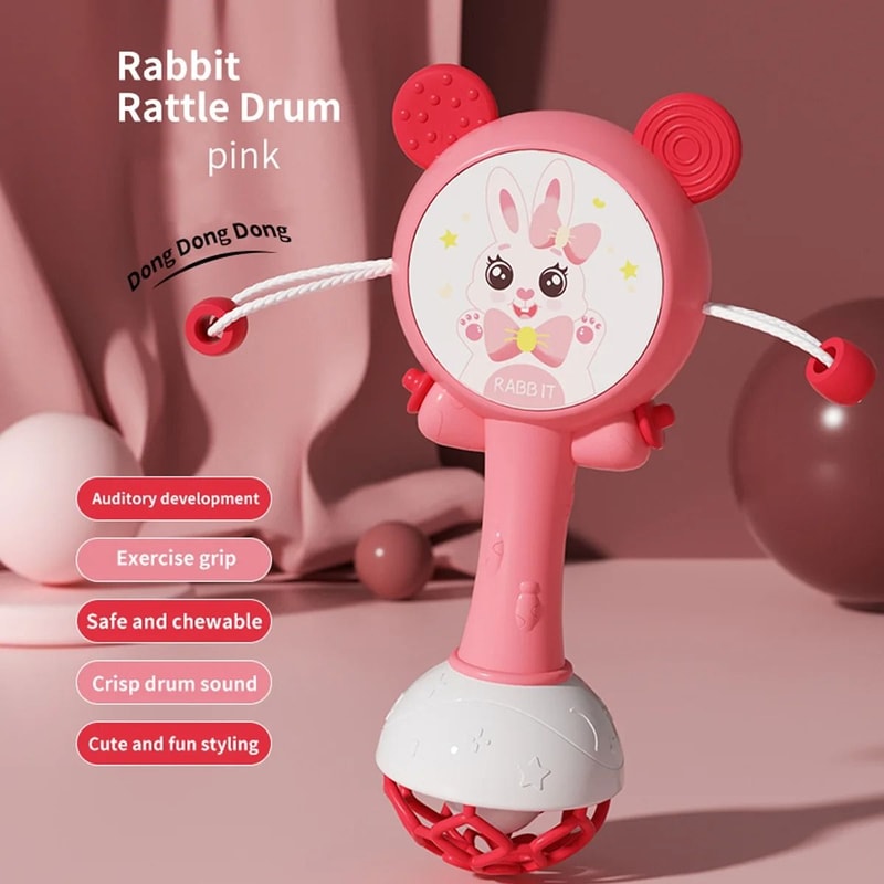Baby Rattle Teether Toy Hand Bell Mobile Early Learning Sensory Toy 1