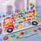 Montessori Wooden Fire Truck Busy Board Math Fishing Learning Toy 13